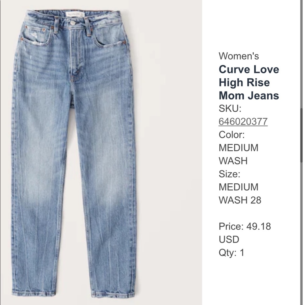 Abercrombie & Fitch Curve Love Mom Jeans